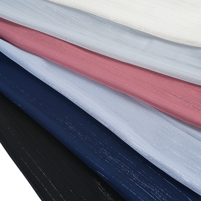 75D nepravilni srebrni svileni krep od šifona