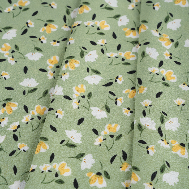 2026*75 False Twist svileni cvjetni Yao krep tkanina s malim cvjetnim printom