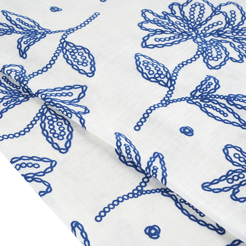 12S tkanina od viskoznog lana i cvjetnog pjenastog printa