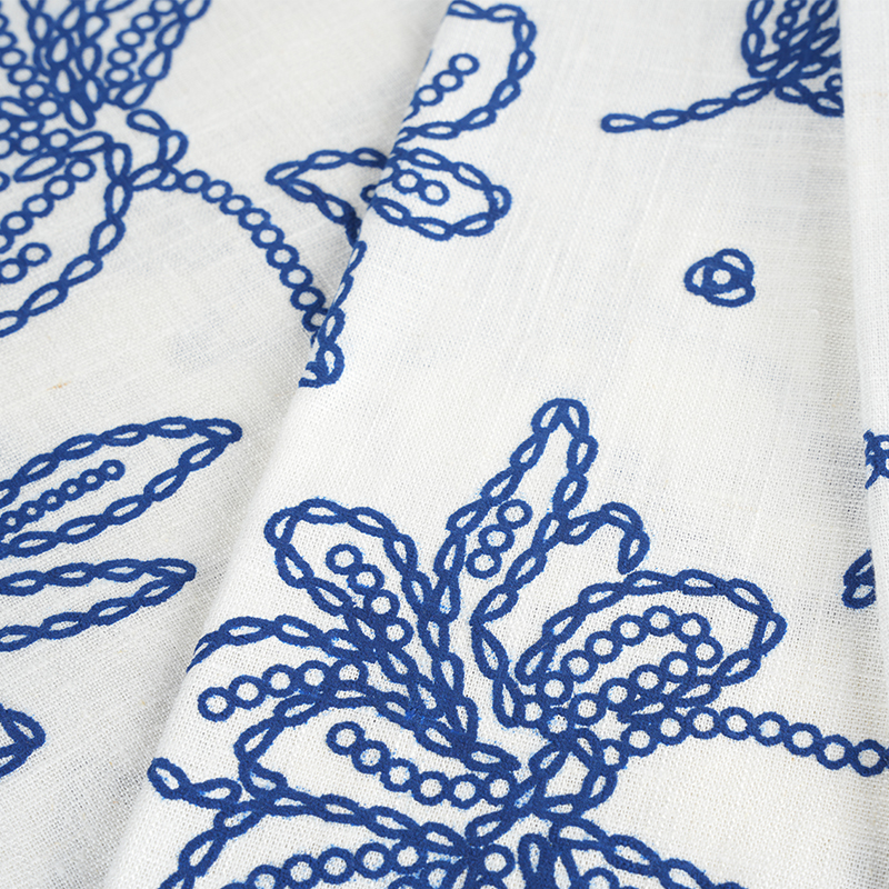 12S tkanina od viskoznog lana i cvjetnog pjenastog printa