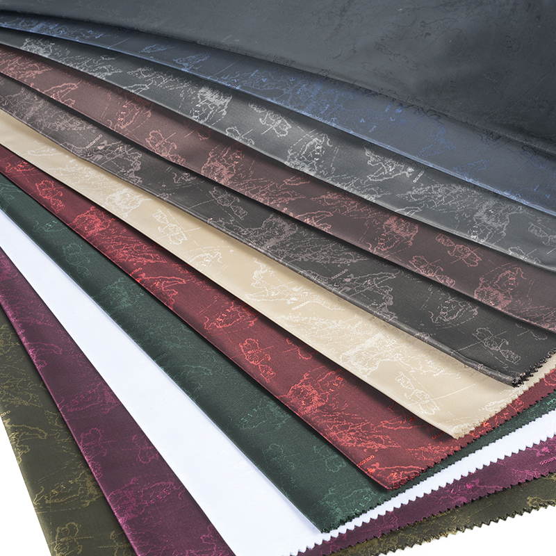 Poliester Cationic English Logo Map Jacquard