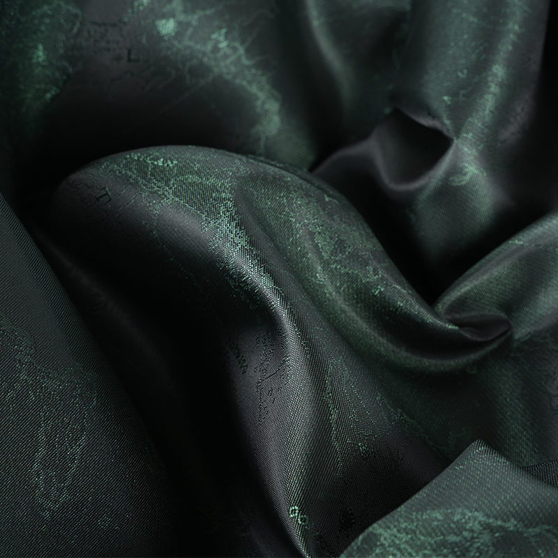 Poliester Cationic English Logo Map Jacquard