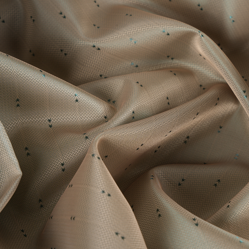 Jacquard od bijelog poliestera s valovitom strelicom